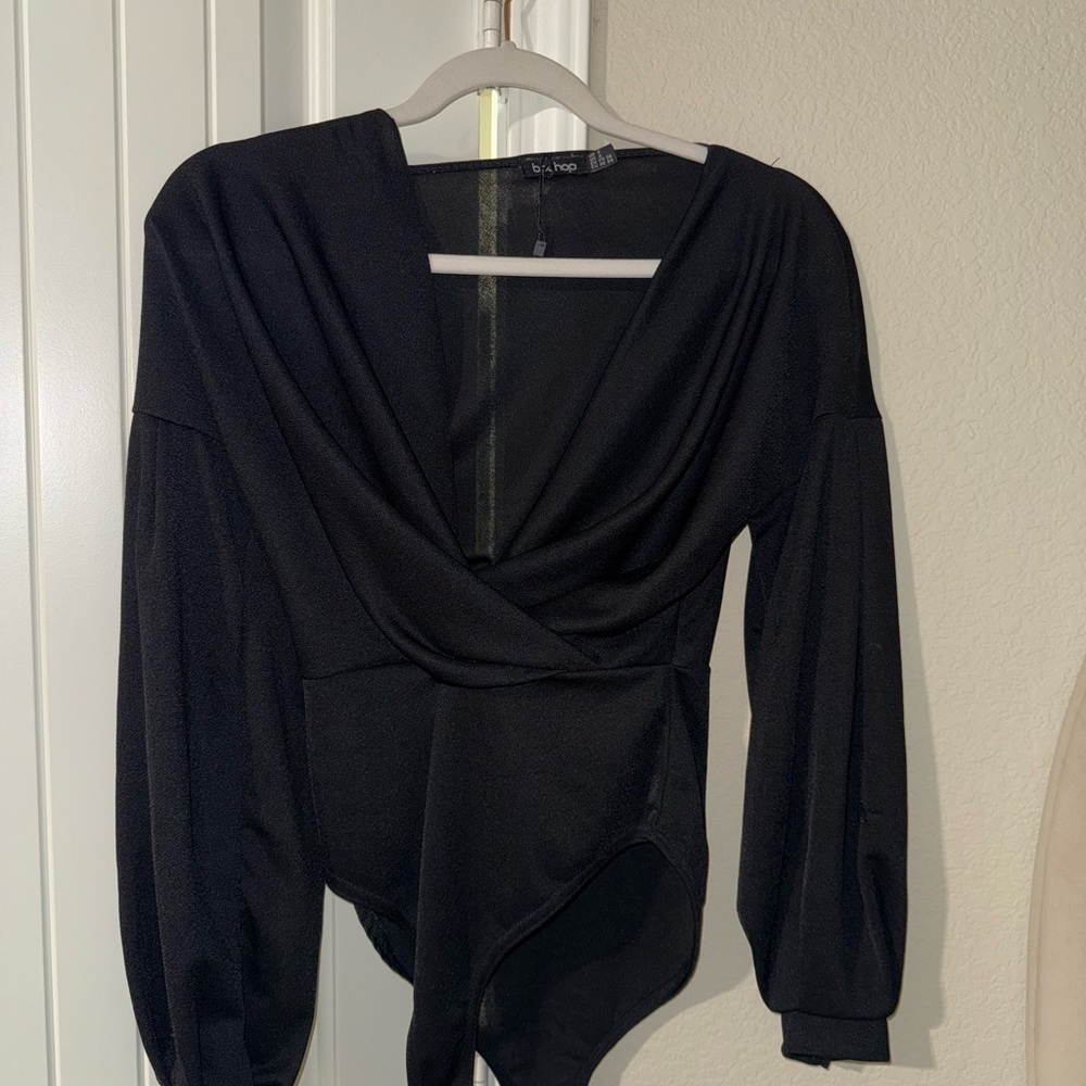 Boohoo black Long Sleeve Bodysuit